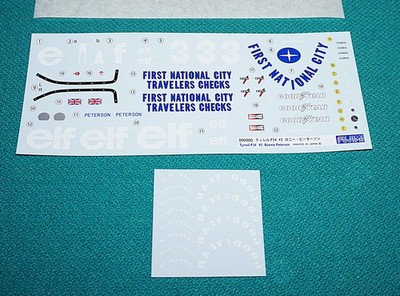 Tyrrell P34 Six Wheeler '77 U.S. GP 1/20 Fujimi Decals Tire Markings