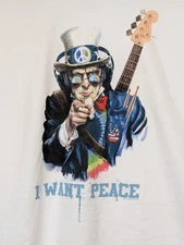 Liquid Blue Men's T-shirt White Uncle Sam Wants Peace  XL #1603 NWOT