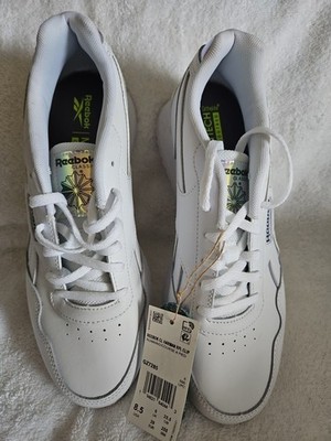 Reebok Harman Ripple Clip  Running Shoes White Iridescent Trim NEW Sz 8.5