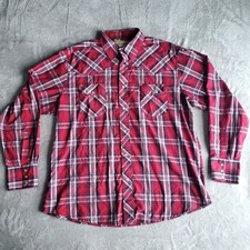 Vintage 90s Wrangler Western Pearl Snap Plaid Shirt Mens 2XL Cowboy Lightweight