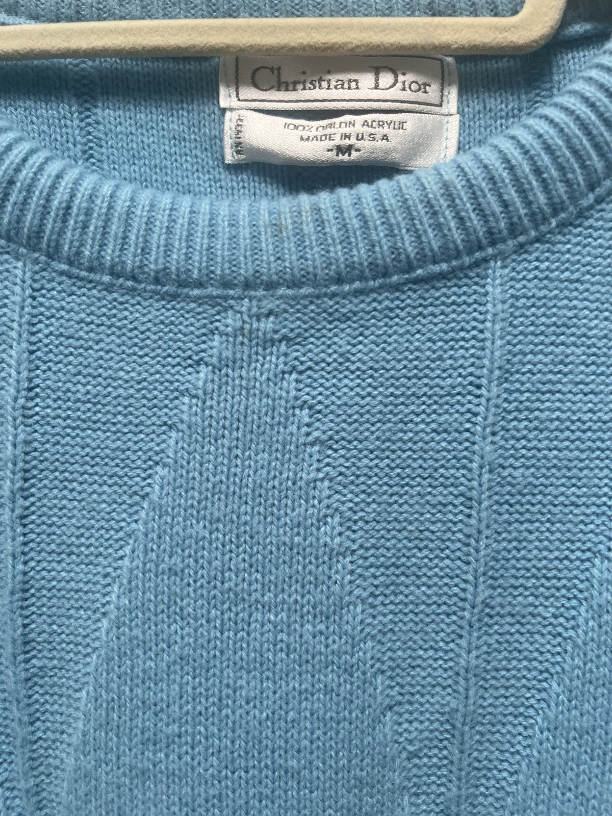 VTG Christian Dior Orlon Acrylic Pullover Woman’s Sweater RN 14321 Blue Sz M thumbnail 2