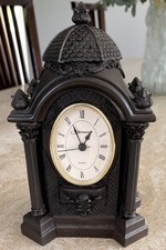 Vintage Genesis Fine Arts schwere Bronze Kaminuhr Handarbeit Irland Quarz