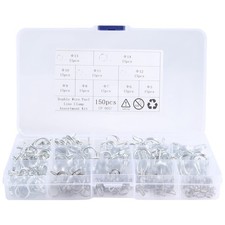 150Pcs/Set Stainless Steel Spring Clip Hose Clamp Fastener Line Hose9315