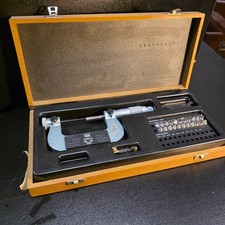 TESA 25-50mm Metric Thread Pitch Micrometer Gauge Swiss 13 ANVILS