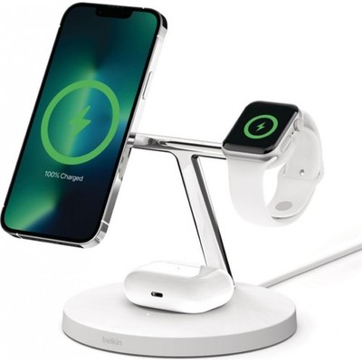 Belkin BoostCharge Pro - kabelloses Ladegerät für Qi-Geräte - weiß
