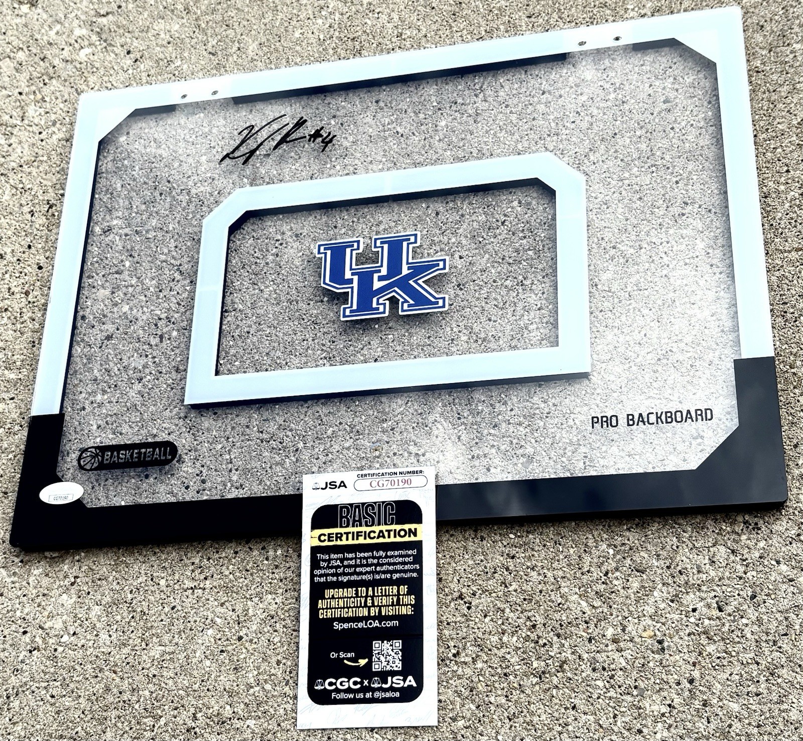 KOBY BREA SIGNED Backboard JSA COA KENTUCKY WILDCATS BASKETBALL 