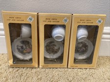 Miniature Mini Tea Cup Saucer 3 Sets Vintage Antique Unbranded In Box