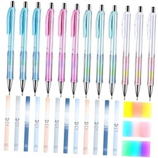 23 Pieces Pastel Mechanical Pencil Set, 12 Pcs 0.9 mm Cute Aesthetic