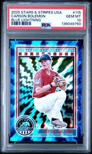 2025 PANINI STARS & STRIPES USA BLUE LIGHTNING #115 CARSON BOLEMON 10/13 PSA 10