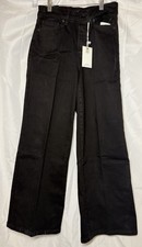 Good American Jeans Womens 6/28 Black Good Waist Palazzo Crop Wide Leg Stretch