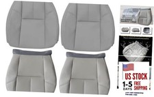 4PCS Driver Passenger Side Bottom Top Lean Back Seat Covers Compatible Gray