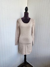 VICTORIA'S SECRET Women's Long Sleeve Oatmeal Sweater Dress Cotton Nylon M