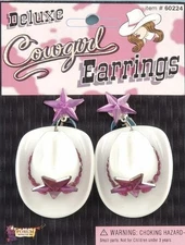 Deluxe Cowgirl Hat Costume Earrings