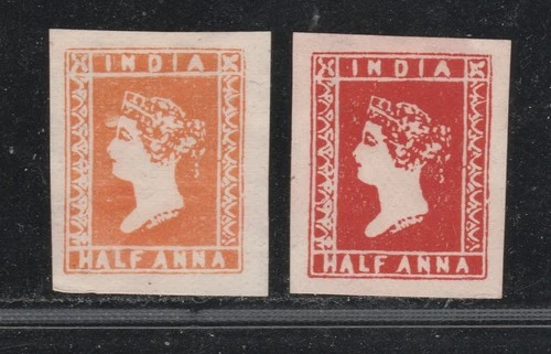 1854 INDIA 1/2 anna Vermilion  Imperf SG 1/1a Unissued REPLICAS CV £8,500