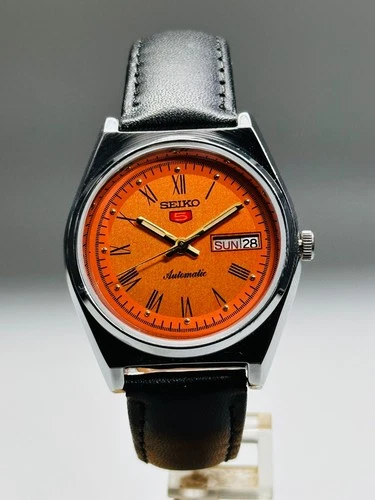 Rare Vintage Refurbished Seiko 5 Automatic Day/Date Japan Men's Wrist Watch