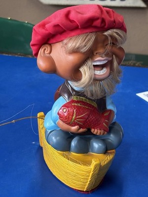 Happy Guy Laughing Fisherman Doll 60 s-70 s Seven Lucky Gods - Ebisu Japanese