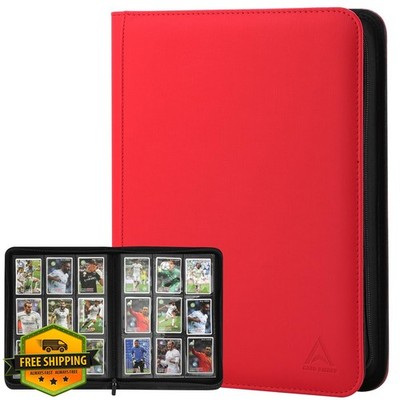 Arkeiliy 9 Pocket Card Binder 540 Capacity Red