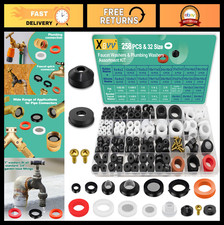 32 Size 258PC Faucet  Plumbing Rubber Washers Assortment Kit for Garden Hose, S