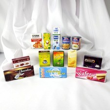 Vintage 13 Miniature Grocery Food Items Set For Dollhouses Or Crafts
