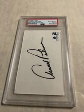 ARNOLD  PALMER  MASTERS WINNER   SIGNED ENCAPSULATED INDEX CARD  PSA