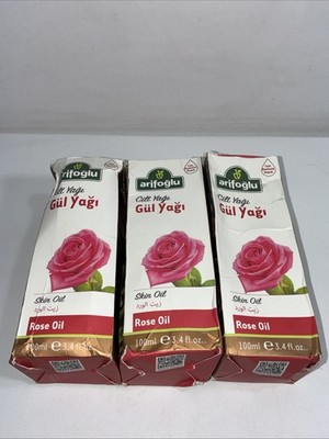 Lot Of 3 New Arifoglu Cilt Yagu Gul Yagi Rose Skin Oil 100 mL Each Damaged Boxes
