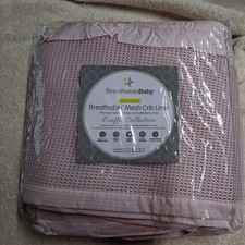 BreathableBaby Breathable Mesh Crib Liner - Deluxe Ruffle Collection - Pink