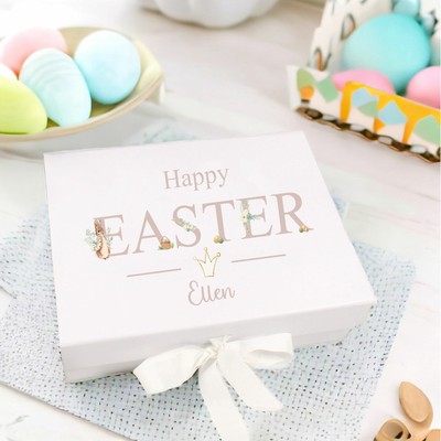 Personalisierte beige Frohe Ostern Leckerli Box