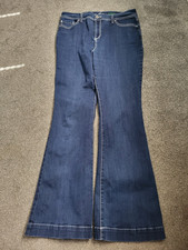 Women's Inc Denim Flare Leg Regular Fit Dark Wash Stretch Blue Jeans Size 10