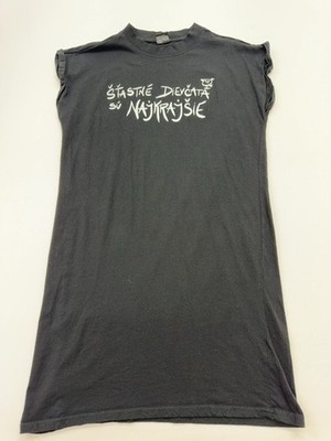 Urban Classics Womens Charcoal Sleeveless Graphic Tee Dress M Vintage