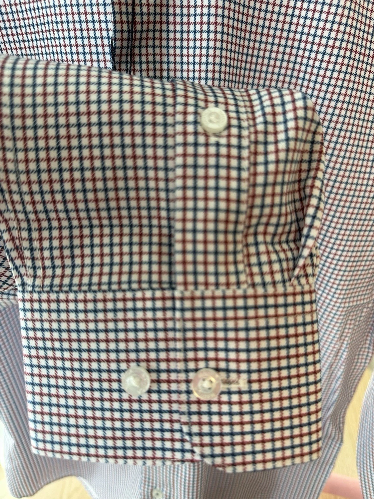 Nautica Men’s Small S Plaid Check Button Down Shirt Red Navy White NWT image 2
