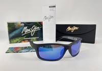 Maui Jim Kanaio Coast MJ0766S-002  Black Matte Blue Hawaii Polarized Sunglasses