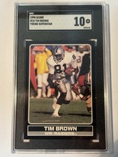1990 Score Young Superstars #10 Tim Brown SGC 10