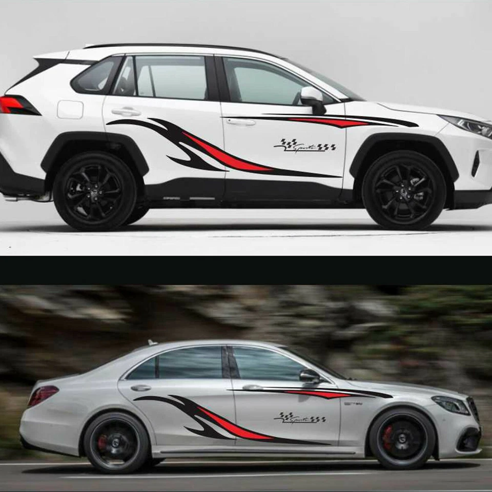 Car Truck Side Stickers Decals Graphics Long Stripes Self-adhesive Accessories - Image 2 of 4