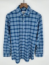 Mizzen Main Men’s Performance Shirt Plaid USA Made Size Medium Trim Fit
