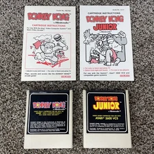 Atari 2600 Donkey Kong / DK Junior Video Game Cartridge Lot of 2 Vintage 1982