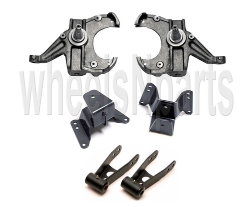 2/4 Drop Spindles Shackles Hangers Lowering Kit For 1973-87 Chevy C10 w/1" Rotor - Picture 13 of 24