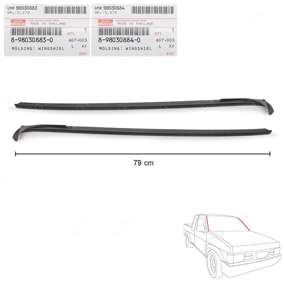 Fits Isuzu D-Max Hi-Lander 2003 08 10 L+R Front Windshield Reveal Molding Seal - Image 3 of 4