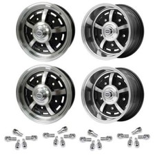 Set Of 4 15 X 5 15 X 8 Vw Bug 5 Lug Black Empi Sprint Star Wheelslug Nuts
