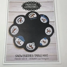 Primitive Gatherings Snow Buddies Table Mat Pattern 18” Lisa Bongean