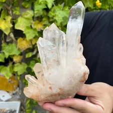 630g Natural White Clear Quartz Crystal Cluster Raw Healing Specimen