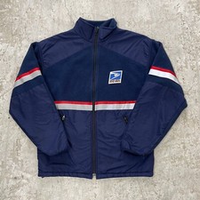 Vintage USPS Shirt Mens Medium USA Blue Full ...