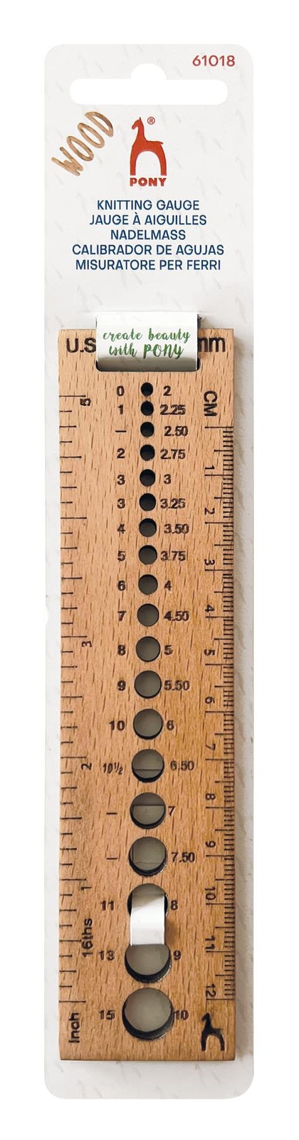 Pony Knitting Gauge - Rectangular Wooden Tool for Accurate Measurements - Image 3
