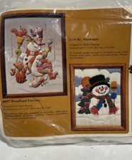 CREATIVE CIRCLE NEEDLE CRAFT KIT WOODLAND FANTASY 6027 SNOWMAN ANIMALS New