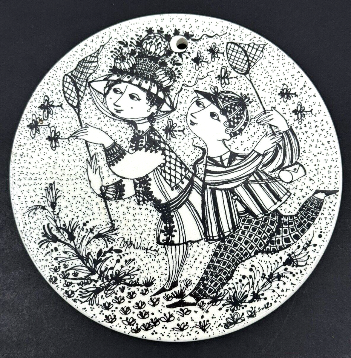 Vintage BJORN WIINBLAD August BYE BYE Nymolle DENMARK Plate WALL