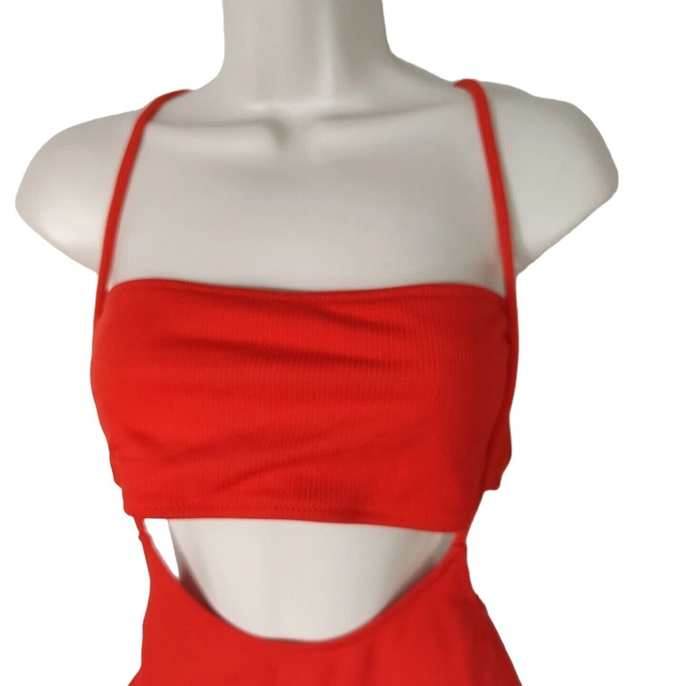 Traje de baño bikini bandeau de 2 piezas Zaful para mujer talla 10 rojo DEFECTUOSO  Foto 2 de 4