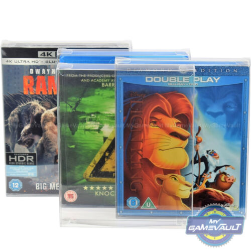10 x Blu Ray Slip Cover Box Protector STRONG 0.5 Plastic Protective Display Case - Foto 1 di 12