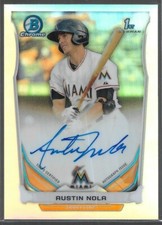 2014 Bowman Chrome Draft Picks Austin Nola RC Auto Refractor SP/500 SD Padres