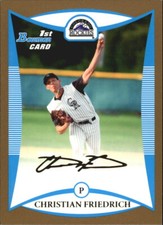 2008 Bowman Draft Picks Gold SP #BDPP31 Christian Friedrich Colorado Rockies 1st