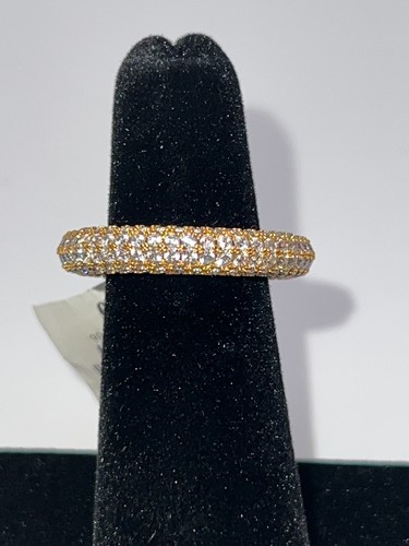 Luv AJ Cubic Zirconia Pave Amalfi Ring In Gold-Tone Size 6 New - Picture 2 of 3