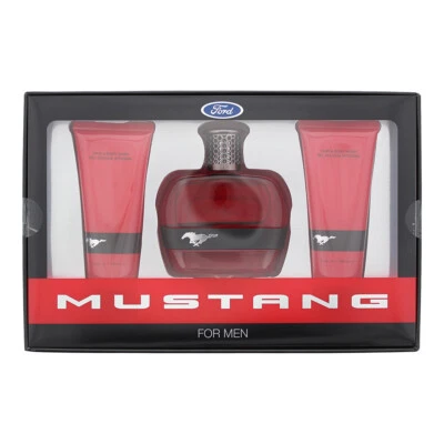 Mustang Red 100ml EDT Spray & Shower Gel 100ml & Aftershave Balm 100ml Set - Image 1 of 3